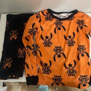 Disney Girls Lilo Stitch Halloween Mix Match 2 Piece‎ Pajama Set, Orange Size 10